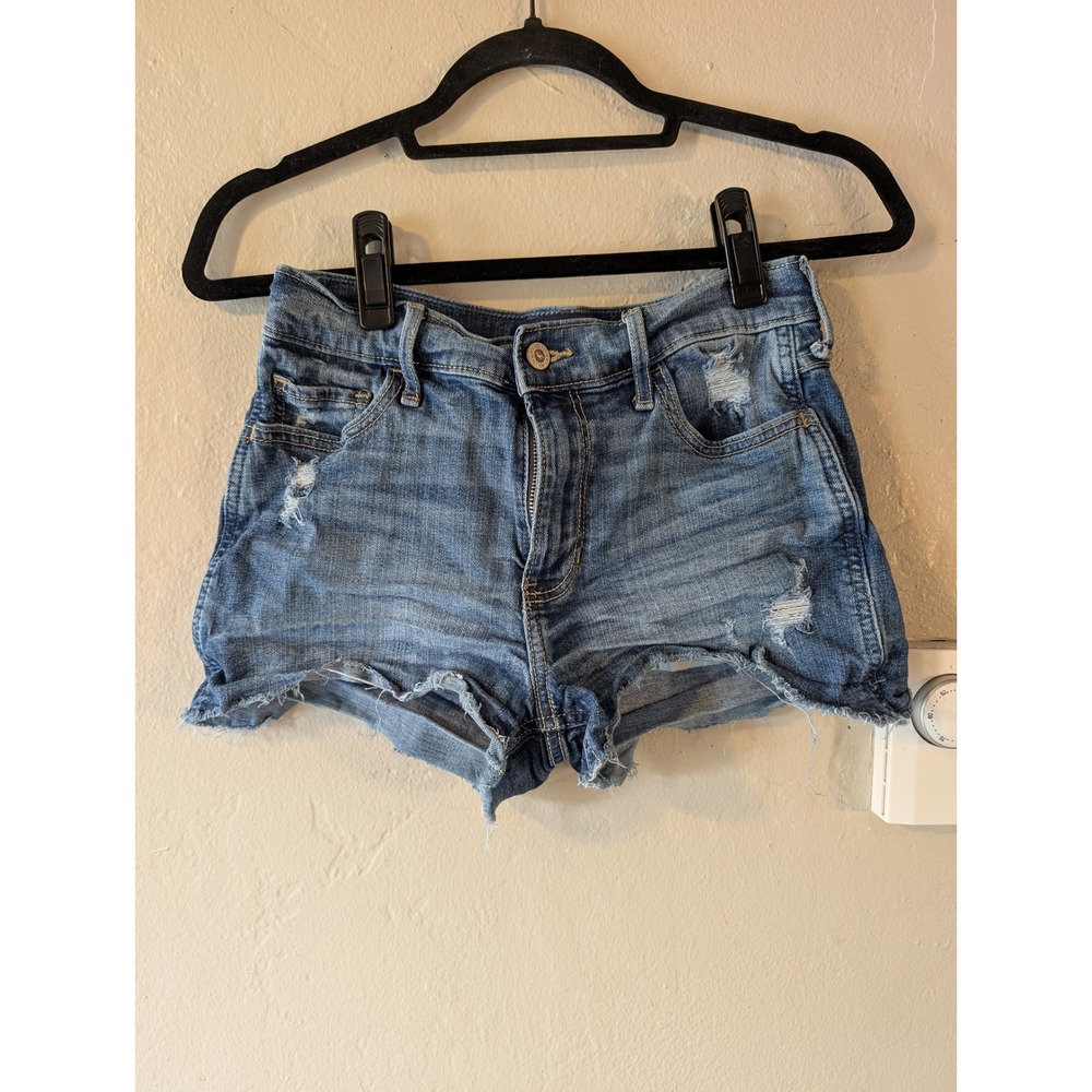 Hollister High Rise Short Shorts 3 26 Distressed Denim Cutoff Frayed Jean Shorts
